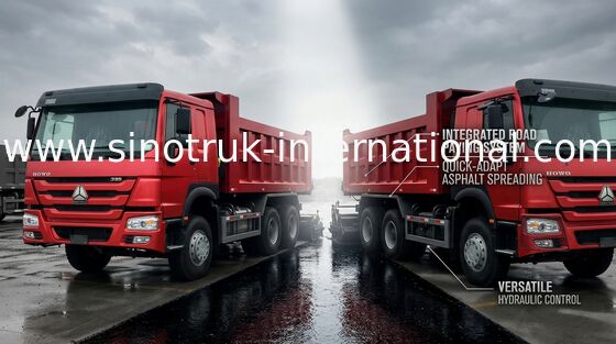 L'autocarro con cassone ribaltabile di Sinotruk Howo di industria estrattiva 336HP 6X4 RHD bianco 30 tonnellate/rosso/si inverdisce