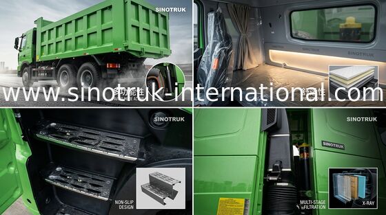 Di SINOTRUK HOWO dell'autocarro con cassone ribaltabile A7 di RHD 6X4 dei circuiti idraulici 30 - 40 tonnellate di sollevamento anteriori