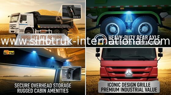 Tipo consumo di SINOTRUK HOWO 371HP 6X4 U di combustibile basso pesante dell'autocarro con cassone ribaltabile del corpo del carico 30-40T