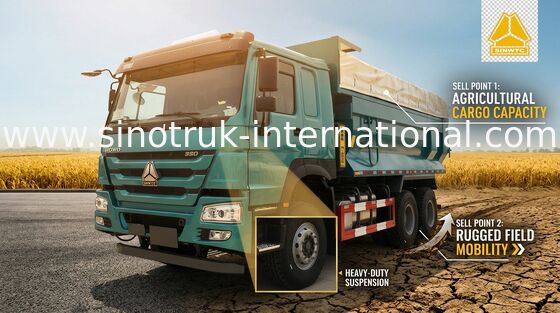 25 tonnellate di 6x4 Sinotruk Howo dell'autocarro con cassone ribaltabile WD615.47 371HP di volante regolabile
