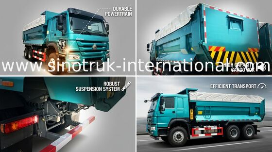 Autocarro con cassone ribaltabile pesante automatico 6X4 con alta efficienza delle coperture 5800 * 2300 * 1500mm