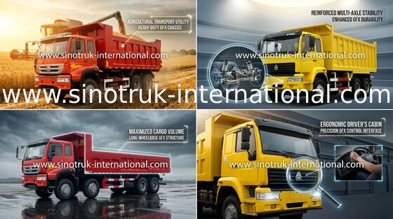 Autocarro con cassone ribaltabile dorato di principe Tipper di SINOTRUK 6X4 336HP LHD 25-30tons ZZ3251N3641W