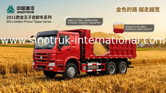 Autocarro con cassone ribaltabile dorato 10Wheels 336HP RHD 25-30tons ZZ3251N3641W di principe di SINOTRUK