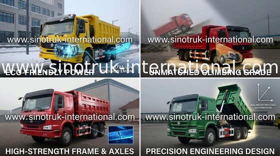 Autocarro con cassone ribaltabile del ribaltatore di SINOTRUK HOWO 10wheels LHD 371HP 25tons 10-25CBM ZZ3257N3847A