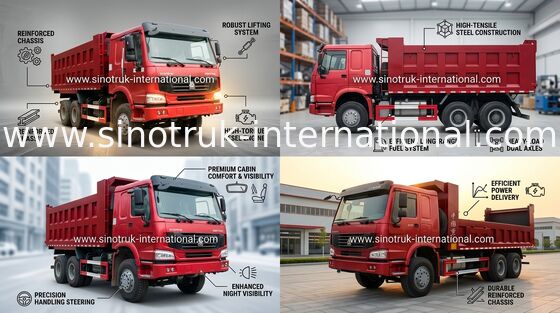 Merci ZZ3257N3647A del carico 30tons dell'autocarro con cassone ribaltabile del ribaltatore di SINOTRUK HOWO 6X4 10-25cbm