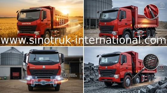 Motore dell'autocarro con cassone ribaltabile del ribaltatore di SINOTRUK HOWO A7 371HP per l'estrazione mineraria dello ZZ3257N3847N1