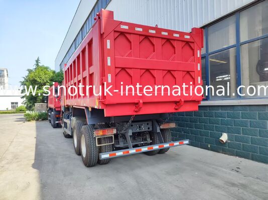 Camion a punta 6*4 rosso pesante 20 metri cubi 371 CV Motore, carico utile da 40 a 50 tonnellate per il trasporto di miniere