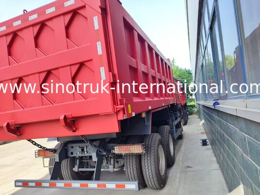 Camion a punta 6*4 rosso pesante 20 metri cubi 371 CV Motore, carico utile da 40 a 50 tonnellate per il trasporto di miniere