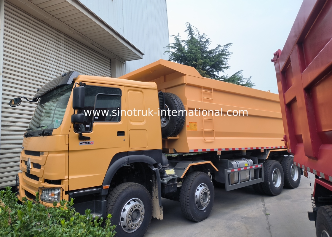 Sinotruk Howo Tipper Dump Truck 8 × 4 Lhd 12 ruote U shape tipper body Euro 2