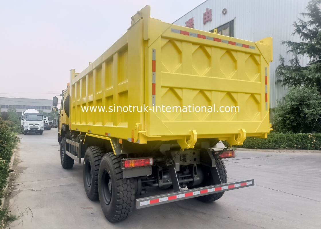 Sinotruk Howo Tipper Dump Truck 6 × 6 a trazione integrale con 14.00R20 pneumatico singolo 380 CV