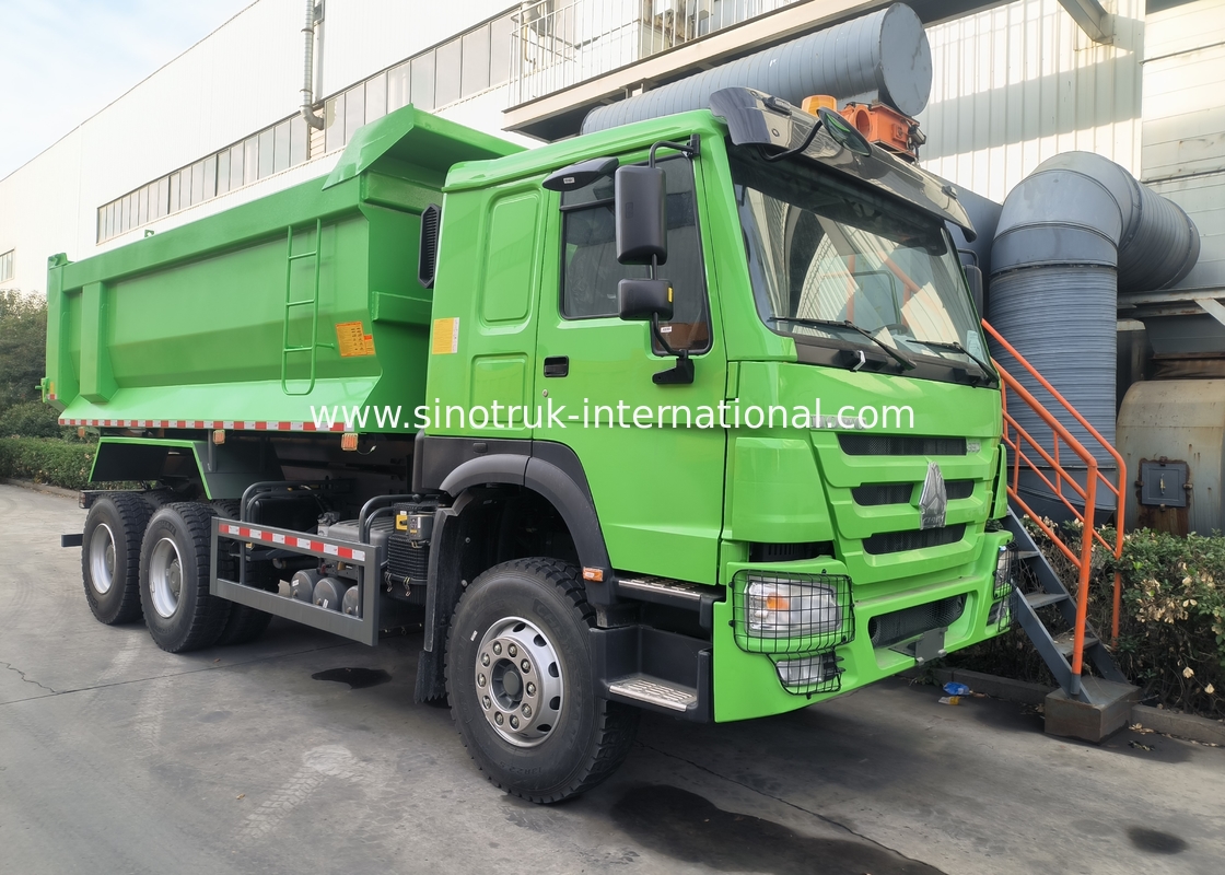 Sinotruk Howo Tipper Dump Truck 380Hp 6 × 4 U Shape Cargo Corpo Verde Colore
