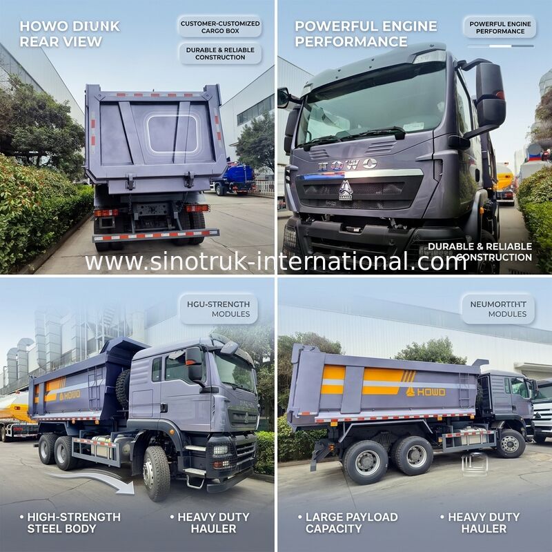 Autocarro ribaltabile SINOTRUK Heavy Duty Hauler TX con motore da 380 CV, capacità di carico da 30-40 tonnellate e tipo di sollevamento centrale