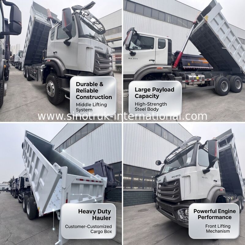 SINOTRUK HOHAN Nuovo Howo Autocarro Ribaltabile 19-20CBM Personalizzato dal Cliente Sollevamento Anteriore 6 × 4 LHD Cassone Ribaltabile
