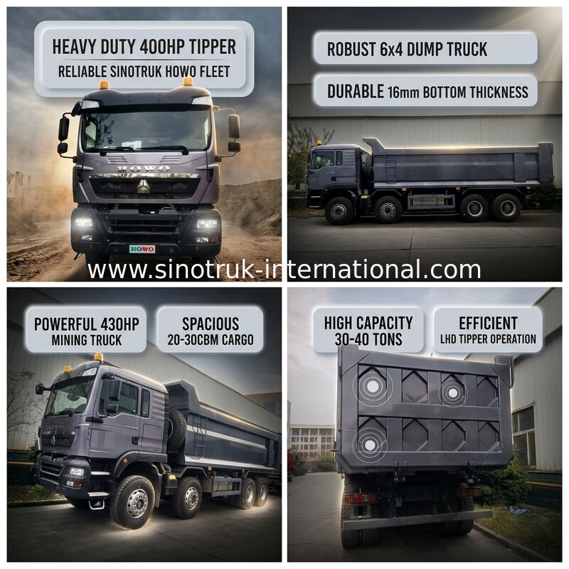 Autocarro ribaltabile SINOTRUK HOWO 400HP 12 ruote LHD 30-40 tonnellate 20-30CBM ZZ3317V356GB1