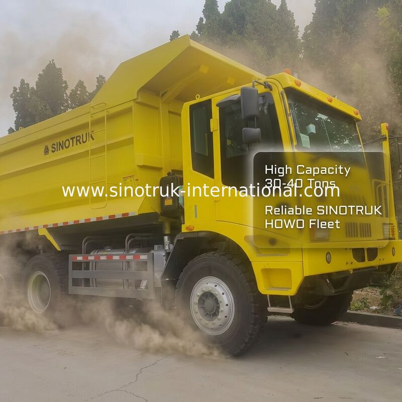 Autocarro con cassone ribaltabile da miniera Sinotruk con motore 430HP modello di azionamento 6x4 e cassone di carico con spessore inferiore di 16 mm