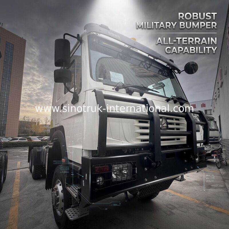SINOTRUK HOWO Ghost Face cabina trattore camion 6x6 Euro 2 430 CV paraurti militare bianco