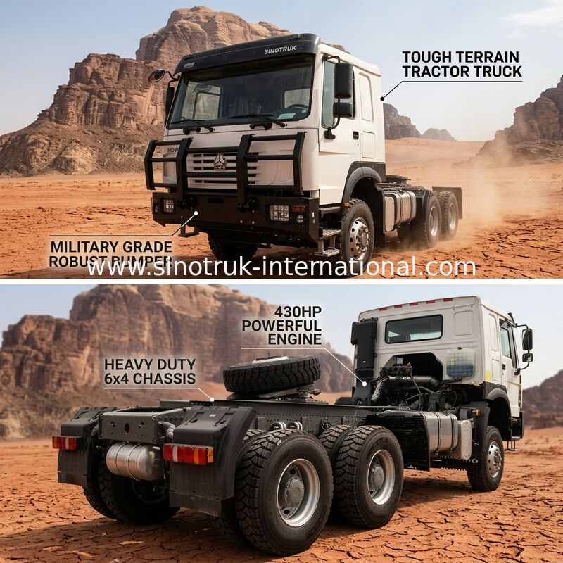 Trattore SINOTRUK 430 cavalli 6 × 4 con paraurti militare