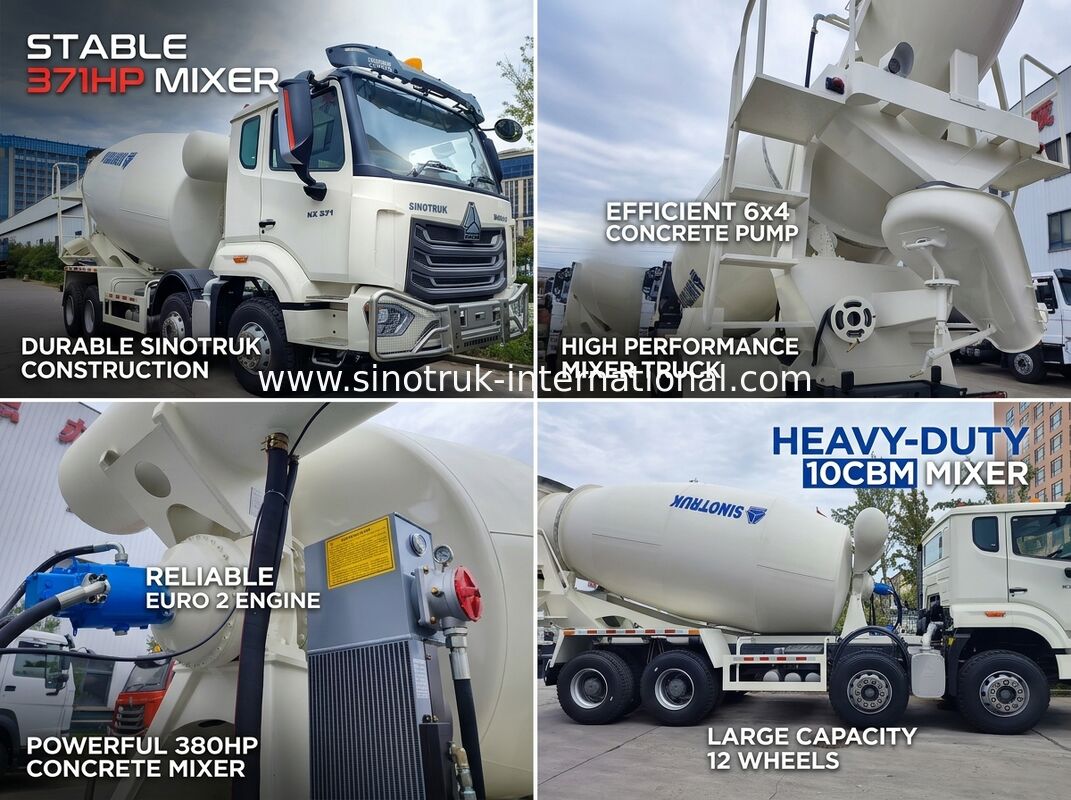 Alta potenza 371 CV basso consumo di carburante HOWO Mixer Truck LHD 6×4 10 ruote
