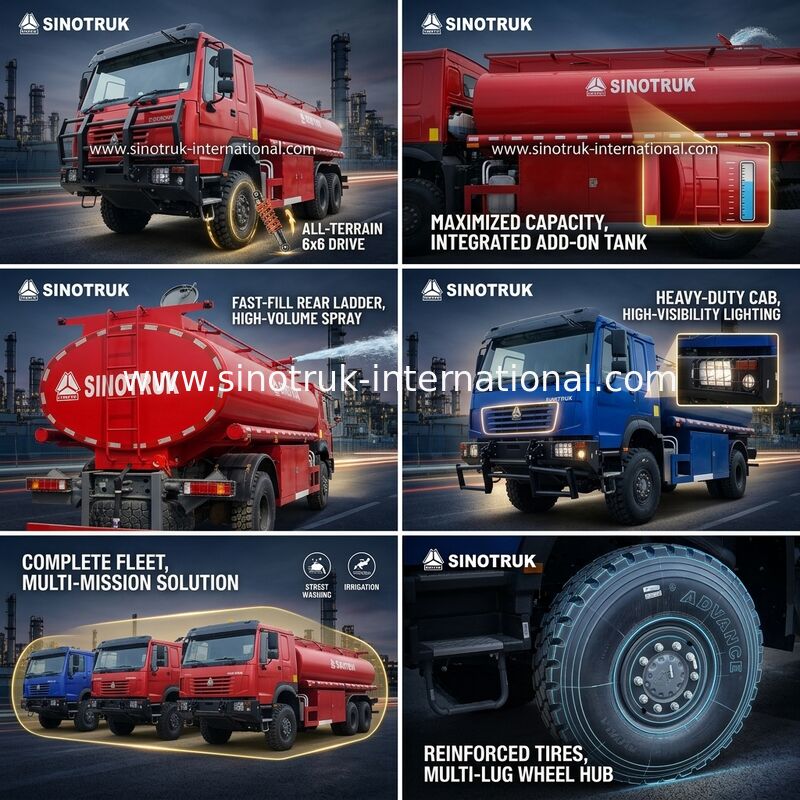 Autocisterna per olio SINOTRUK Howo da 290 HP con capacità di 10 CBM e telaio per carichi pesanti