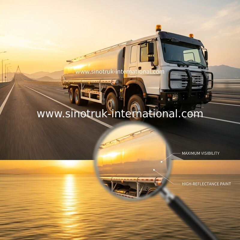 SINOTRUK HOWO Rosso 371HP 8×4 12 Ruote Cisterna di olio ad alta capacità 30CBM