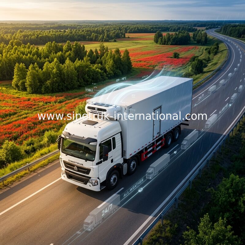 Camion e furgoni refrigerati 8×4 SINOTRUK HOWO 40 tonnellate per il trasporto degli alimenti congelati