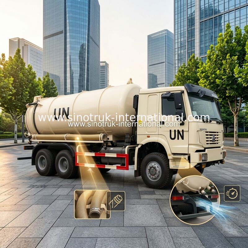 Tipo di azionamento 6×4 camion di aspirazione delle acque luride con la pompa con il sistema di controllo idraulico