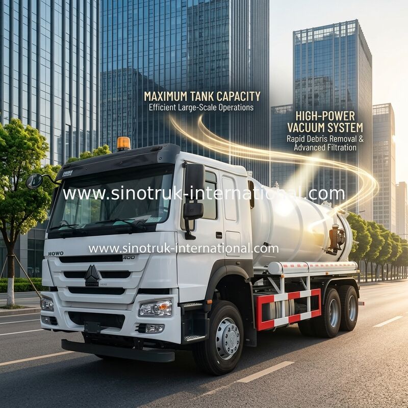 Camion di pulizia 18CBM LHD 336HP del carro armato settico del camion di aspirazione delle acque luride del pulsometro