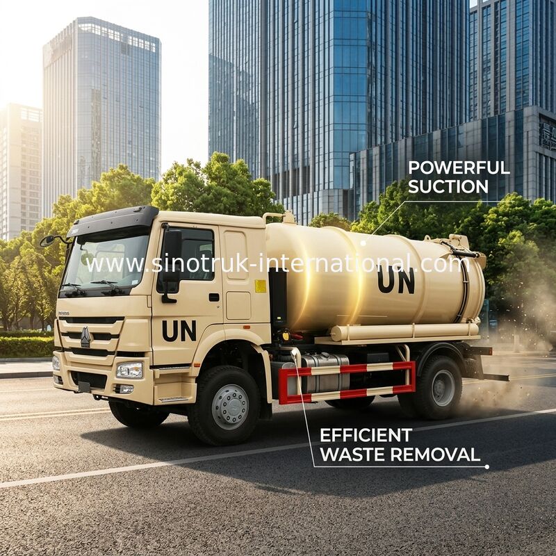 Camion 10000L LHD 4X2, camion di aspirazione delle acque luride di SINOTRUK HOWO dei rifiuti liquidi