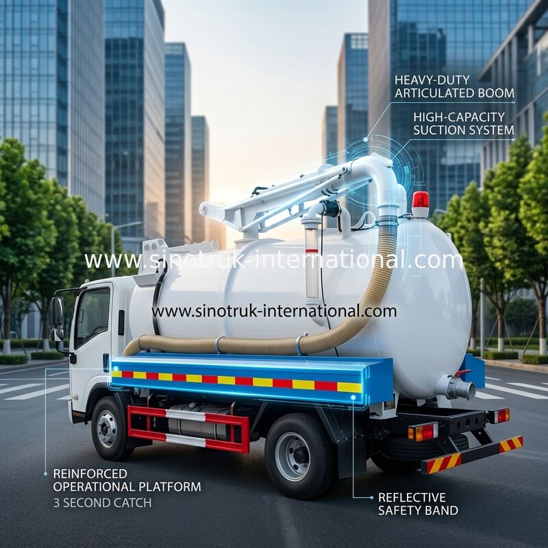 Camion di aspirazione delle acque luride di SINOTRUK HOWO per impresa 5-6CBM LHD 4X2 Euro2 di risanamento