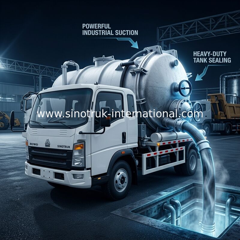 Autopompa spurgo HOWO 4*2: Serbatoio 6m³, 160HP, Pneumatici 8.00R20, Autopompa spurgo per impieghi leggeri, Veicolo per la sanificazione efficiente
