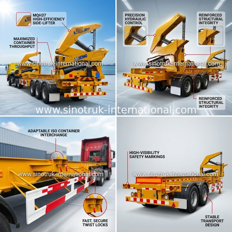 Rimorchio laterale del caricatore del lato del contenitore del sollevatore dell'Tri asse per 20 il contenitore di Ft 40ft