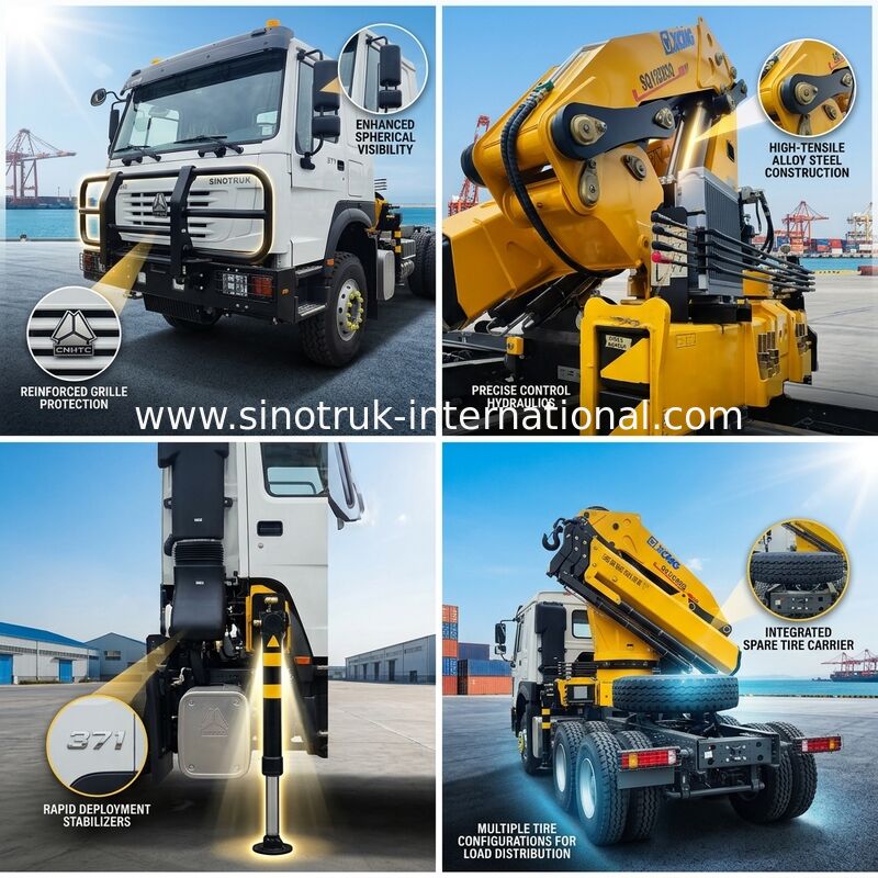 Your All-in-One Workhorse: HOWO 371HP 6x4 with XCMG 12T Crane