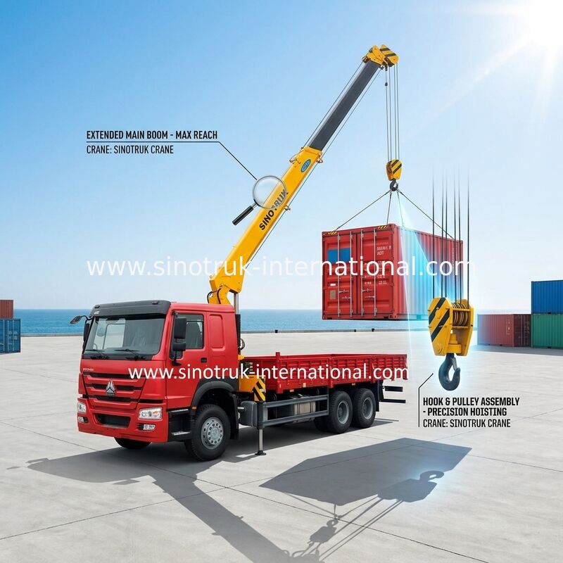 Le 12 tonnellate resistenti di camion di HIAB hanno montato l'ascensore telescopico del carico del camion della gru 6X4 LHD