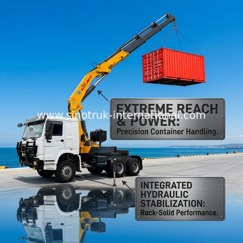 Il camion del trattore di SINOTRUK ha montato le 12 tonnellate idrauliche della gru 6X4 LHD 336HP XCMG Crane