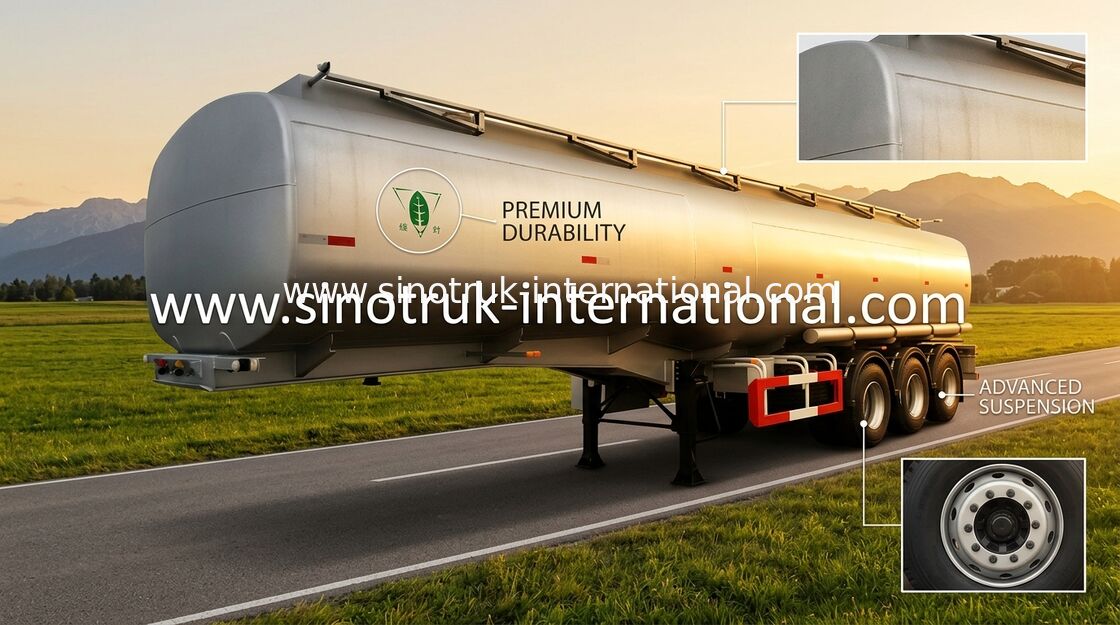 Acciaio di mn di SINOTRUK 60 rimorchi a base piatta dei semi del serbatoio dell'olio di Cfm per trasporto del combustibile derivato del petrolio