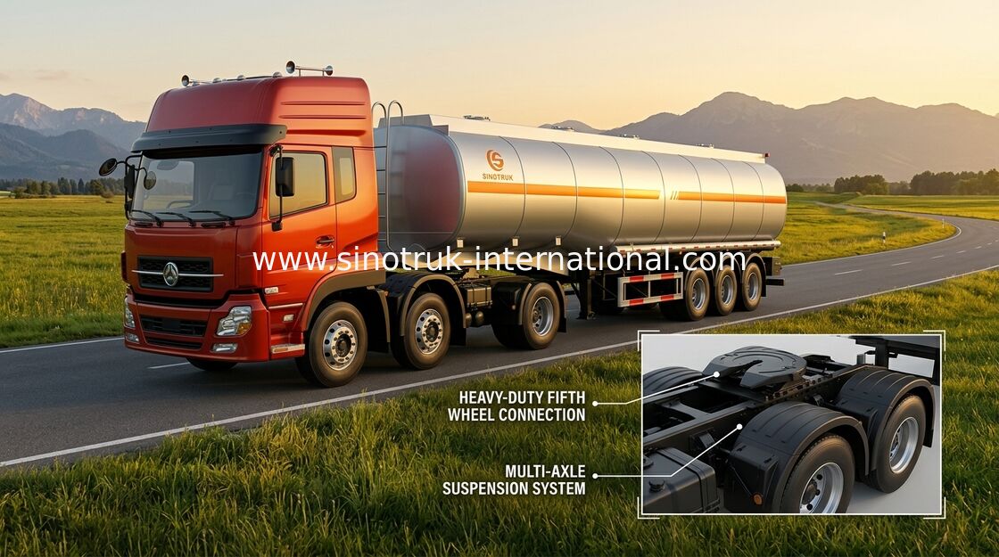 Autoarticolato basso di re Pin del consumo di combustibile 45-60 CBM #90/camion di olio combustibile