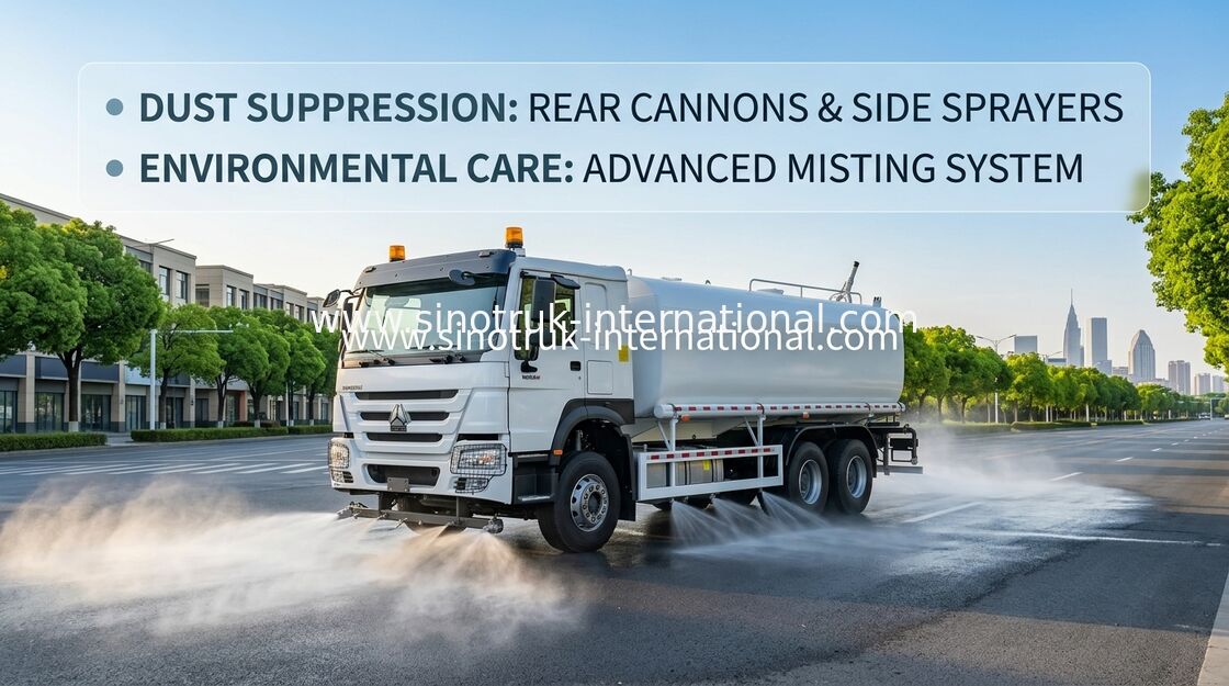 Sinotruk HOWO Bianco RHD 6x4 Camione serbatoio dell'acqua ZZ1257V4347B1 Con funzione di lavaggio ad alta pressione
