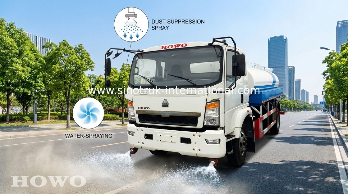 Spruzzando camion 5 - telaio di bassa potenza del camion di 8CBM SINOTRUK HOWO per la strada Flessinga