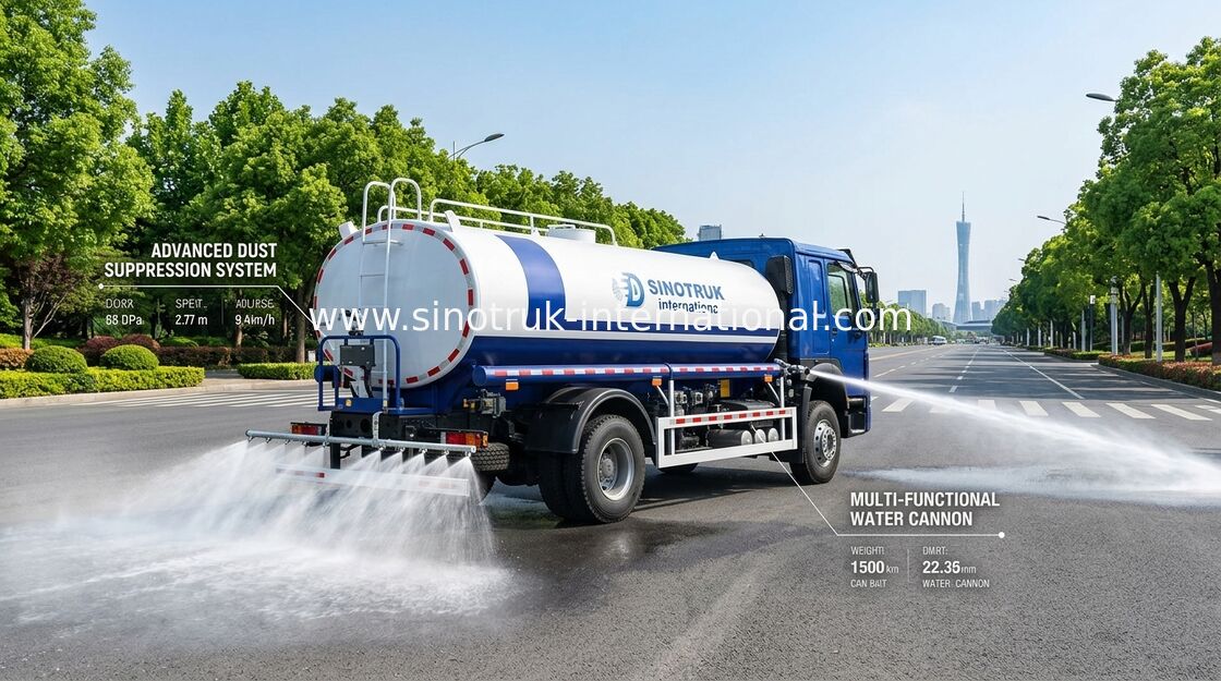 SINOTRUK HOWO Camion cisterna dell'acqua 4x2 RHD 300HP 10CBM per il trasporto duraturo dell'acqua