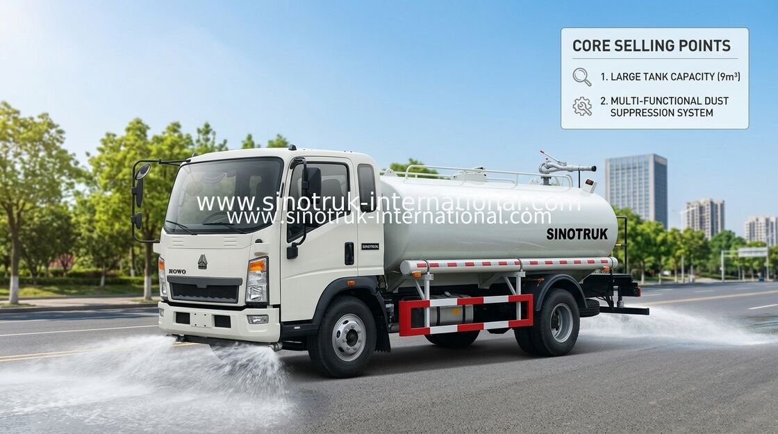 Gamma di spruzzatura del camion di serbatoio di acqua della luce di SINOTRUK LHD 5-8CBM largamente