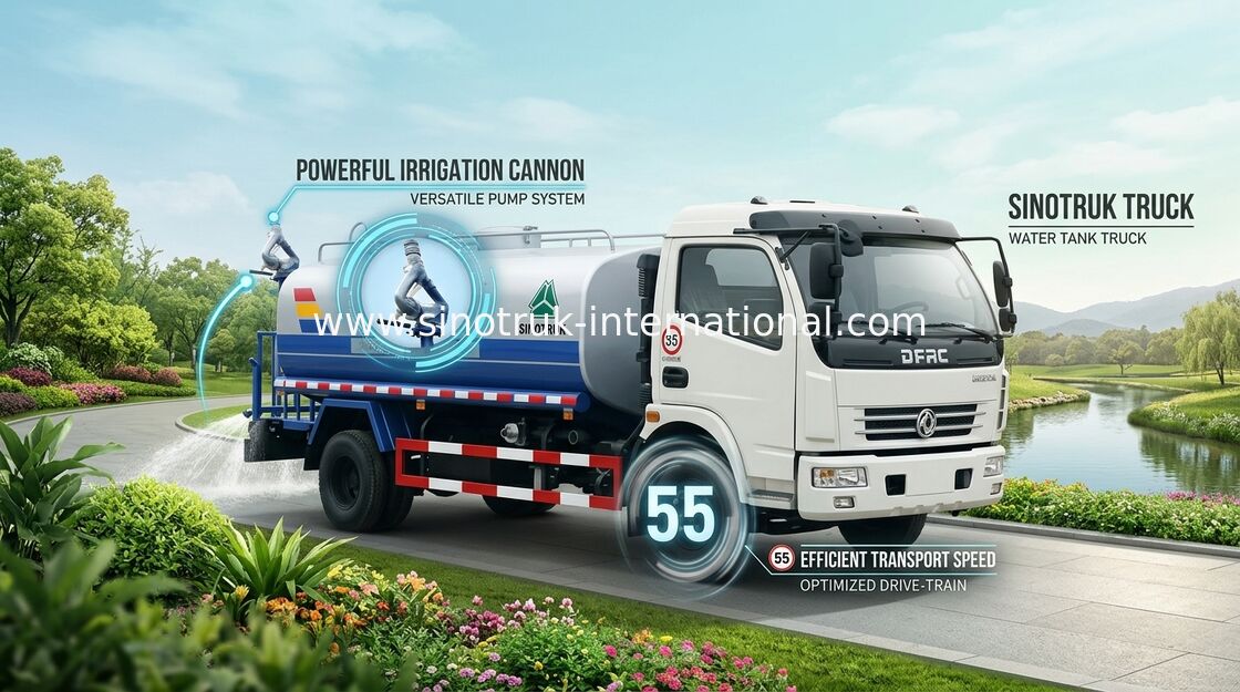 8,2 tonnellate dell'asse motore di camion cisterna 5CBM dell'acqua potabile per ingegneria del paesaggio