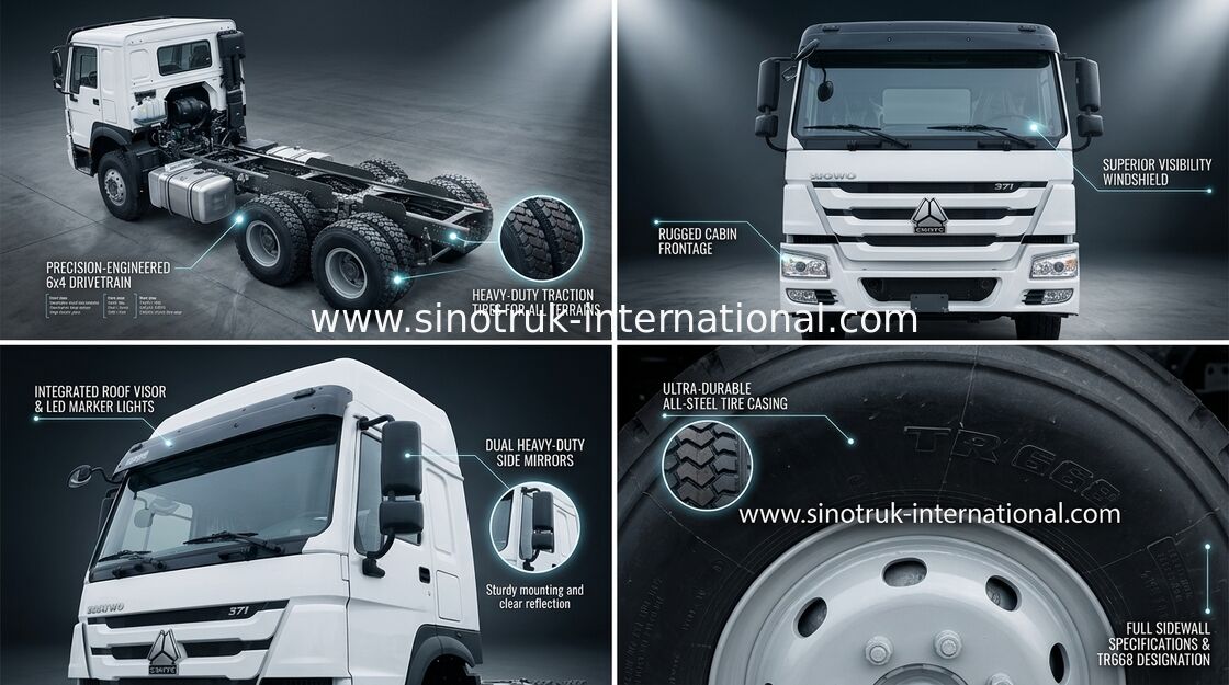 Cabina dell'euro 2 LHD 6X4 336HP HW76 del camion del carico di SINOTRUK HOWO per trasporto