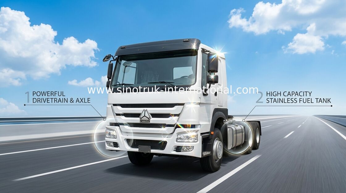 HW76 di LHD 6 x 4 336HP 10 delle ruote HOWO del trattore sicurezza dell'ancoraggio della carrozza del camion singola