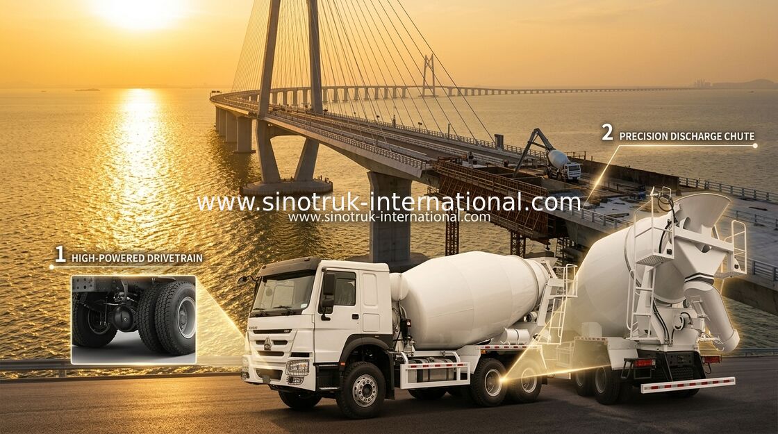 Impianto di miscelazione RHD del camion 380HP 6-10CBM 6 X 4 della betoniera di Sinotruk Howo Euro 2