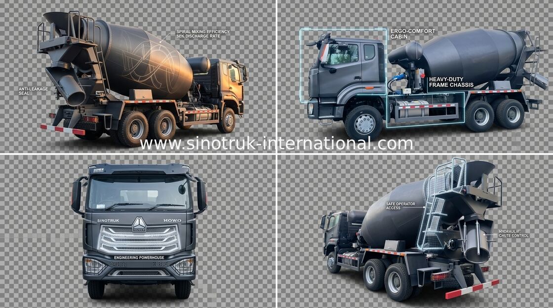 Sinotruk Howo N7 Camione miscelatore di calcestruzzo 6-10CBM 6 X 4 Euro 2 380 CV
