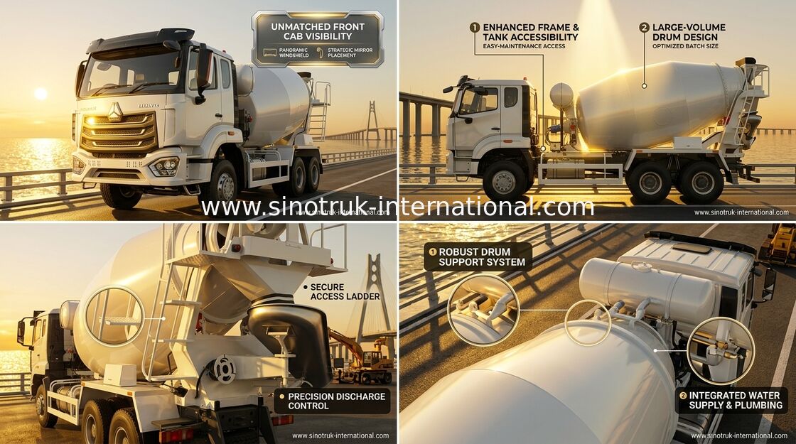 Sinotruk Howo N7 Concrete Mixer Truck 6-10CBM 6 X 4 Euro 2