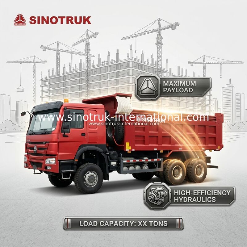Autocarro ribaltabile HOWO 6*6 a trazione integrale da 430 CV con cabina Ghost-Face