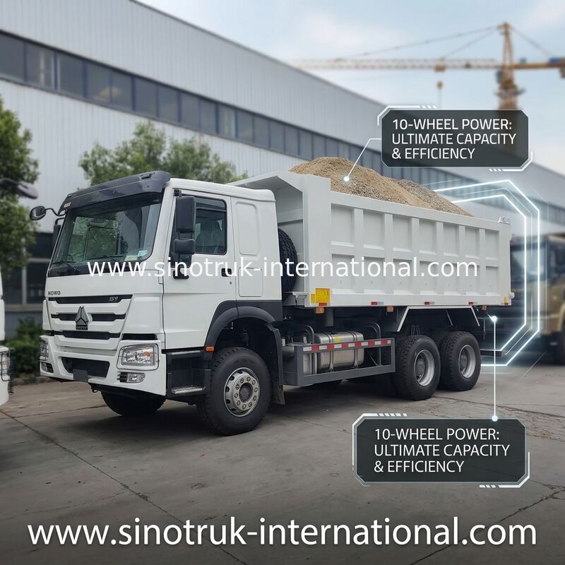 Autocarro ribaltabile HOWO 371HP 6×4 a guida a sinistra, cabina media