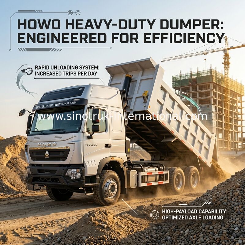inotruk Nuovo Howo Tipper Dump Truck Chassis Weichai Motore 8 × 4 LHD 430HP