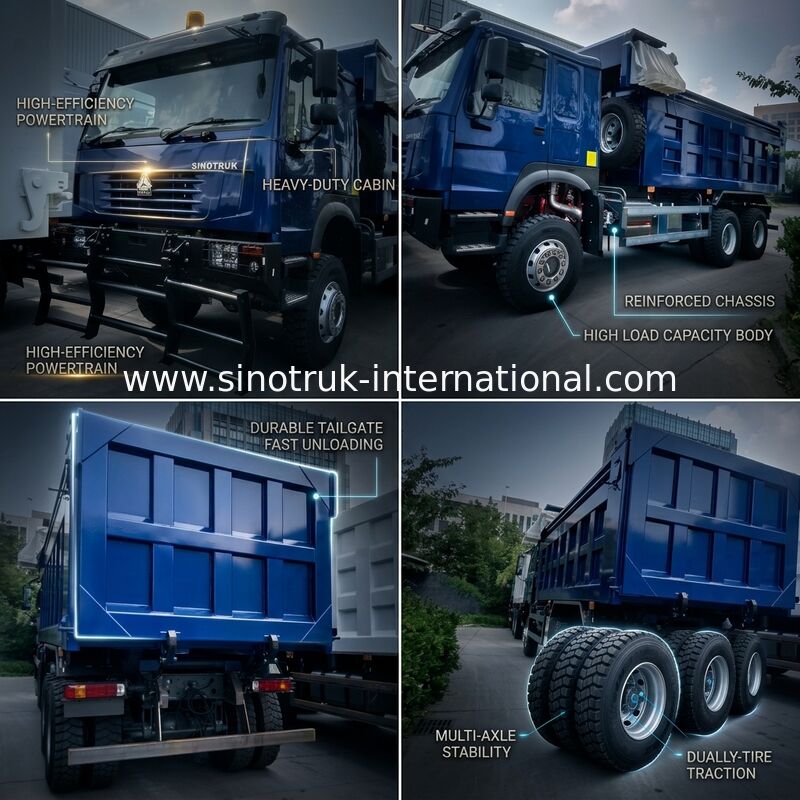 SINOTRUK HOWO Autocarro ribaltabile Ghost Face LHD 6×4 371CV 20CBM